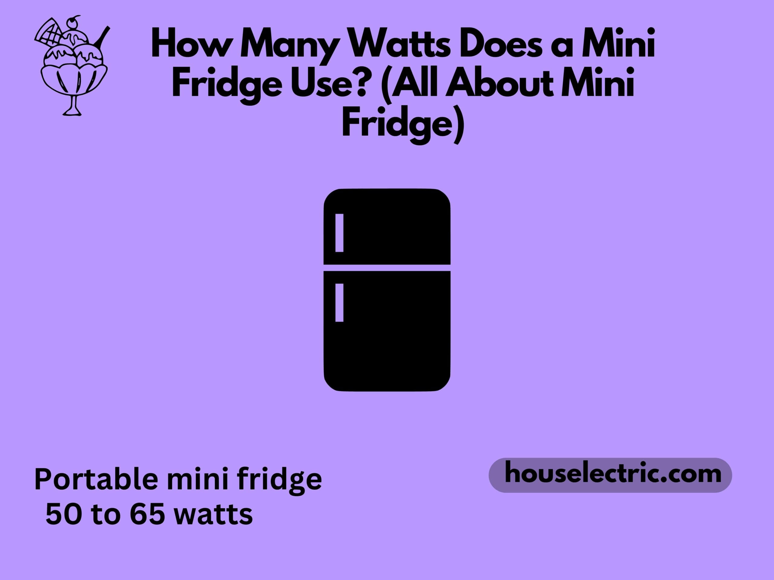 watts does a mini fridge use